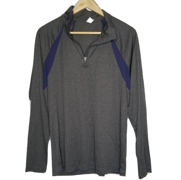 Alo Yoga Gray Blue 1/4 Zip Long Sleeve Pullover Shirt Men Athletic Gym Sz M - Picture 3 of 11